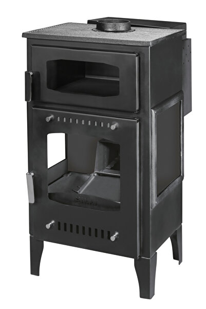 İKİZSOBA Geniş Camlı Odun Ve Pelet Şömine Sobası - 8 Kw, Fırınlı Odunlu Soba, Pelet Soba