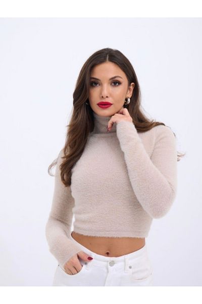 FASHION COCKTAIL Pulover din mohair cu sclipici - țesătură de iarnă, elastică și cu col