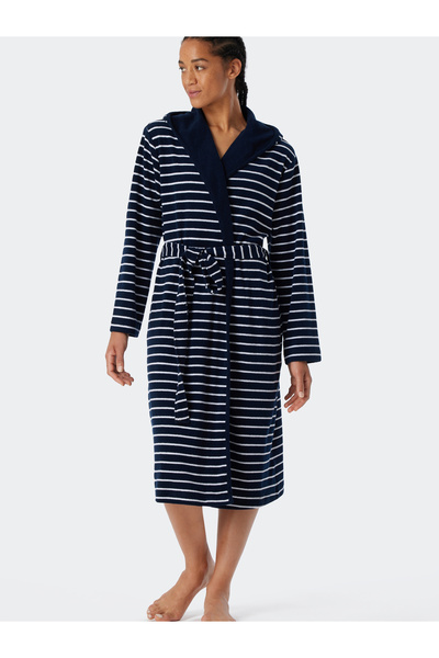 Schiesser Bademantel Feather Terry Bade-mantel Sauna Morgen-mantel