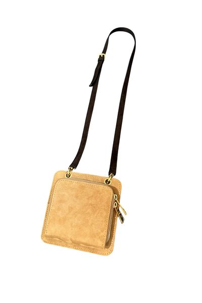 Atelier Bomonti Khaos Velvet Mini - Stylish Mini Purse with Two Faces, Two Colors, Suede Leather and Wallet Compartment