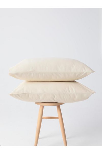 GERCELLA 2 τεμάχια 50x70 cm Κρεμ Χρώμα 100% Βαμβακερή Μαξιλαροθήκη - Μαξιλαροθήκη