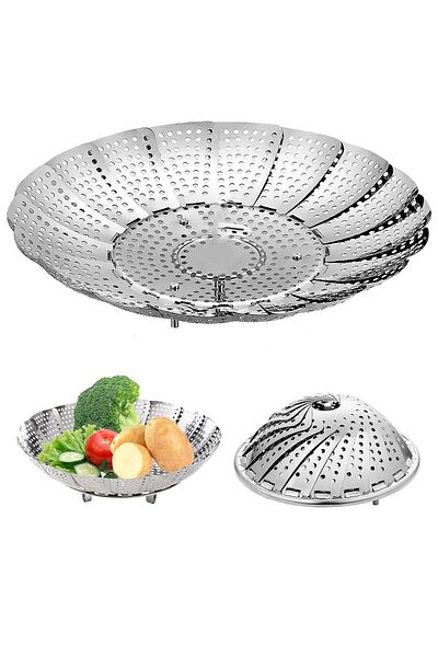MAROKEN Steaming Vegetable Cooker Steaming Vegetable Cooking Apparatus Steel Strainer in Pot Glass Grater Chopper