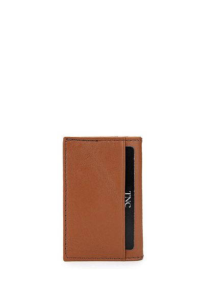 Tamer Tanca Unisex Genuine Leather Tan Leather Card Holder