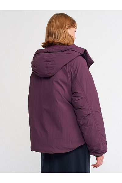 Dilvin 60323 Hooded Puffer Coat-Maroon