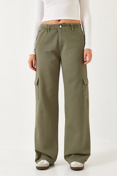 Bianco Lucci Women's Cargo Pocket Elastic Waist Trousers 60261152