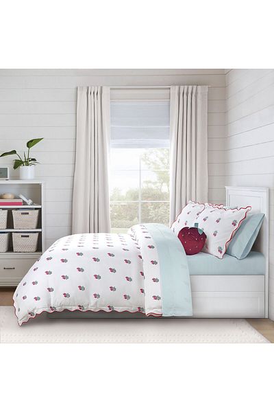 Orange Bed & Bath طقم لحاف مفرد مكون من 8 قطع باللون الأبيض من STRAWBERRY مقاس 228 × 228 سم