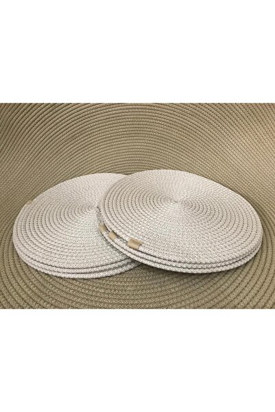 MY SHOPPİNG 6 Adet Krem Supla - Amerikan Servis Lüx Sunum Tabak Altlığı