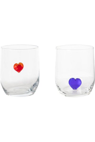 STOREMAX Acelya Concept Heart Figured Glass Set of 2 Star Shop Trend 1058548