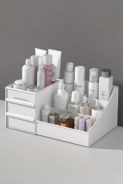 Fesya Home Elegance Multi-Purpose Organizer with 2 Drawers Cosmetic Perfume Cream Jewelry Organizer