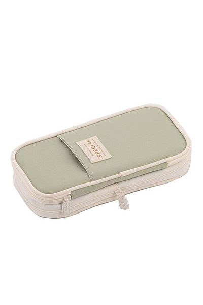 COOYA Large-Capacity Pen Pouch with Zippered, Interior Compartmentalized Area for School and Office