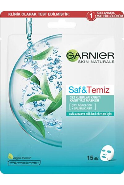 Garnier Saf&temiz Cilt Kusurları Karşıtı Kağıt Yüz Maskesi