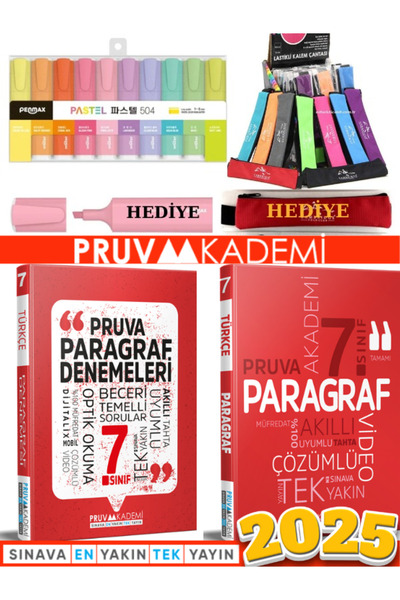 Pruva Akademi 7. SINIF PARAGRAF DENEMELERİ + 7. SINIF PARAGRAF + Fosforlu K.-...