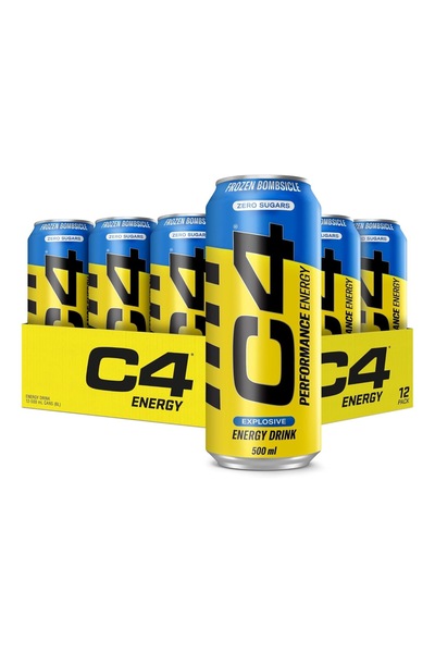 Cellucor مشروب الطاقة الغازي C4 الأصلي، مشروب مجمد بنكهة القنبلة، 500 مل | عبوة من 12 قطعة