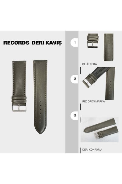 RECORDS حزام جلدي RC3001S - أخضر - 24 ملم