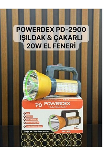 powerdex PD-2900 2000 Lümen LED Şarjlı El Feneri
