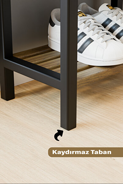 Çavdar Group Fifty Mega 4 Katlı Ahşap Ayakkabılık 40 Cm Ahşap Çubuklu 4 Bölmeli Lüks Raf Ünitesi Düzenleyici