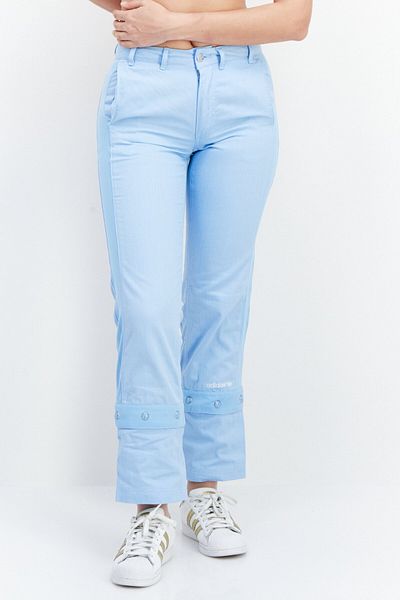 adidas Women Loose Fit Textured Outdoor Track Pants, Light Blue