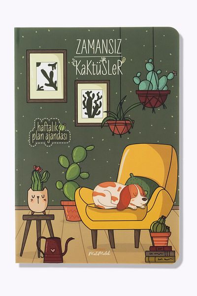 Meli Melek Вечен дневник Melimelek Cactus Opuntia, 15x21,5 см