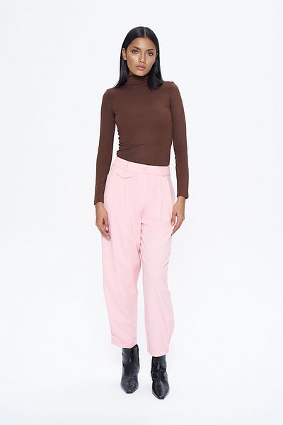 Quzu Pleat Detailed Jogger Pants Pink