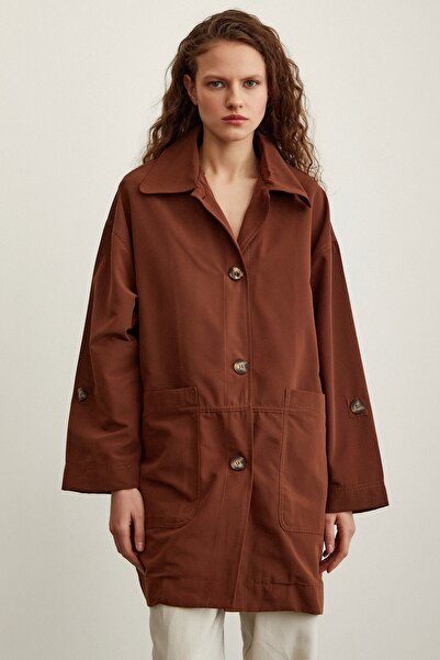 TRENDQUEL Torba Cepli Trençkot Kahve