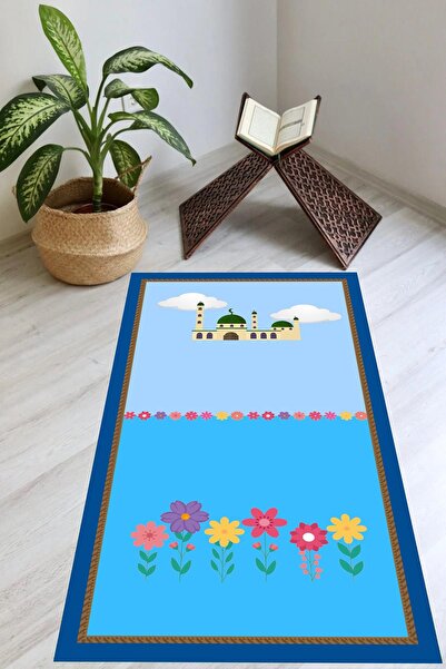 Carmine Carpet Digital Printed Washable Non-Slip Base Children's Prayer Mat