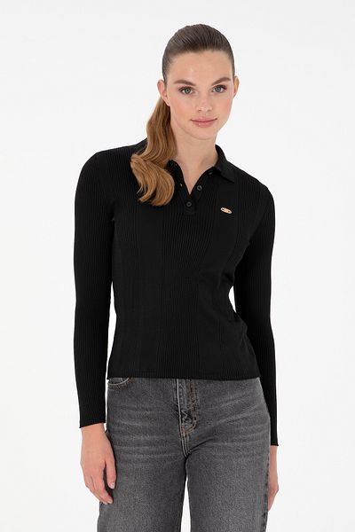 U.S. Polo Assn. سترة بولو سوداء للنساء 50297087 -vr046