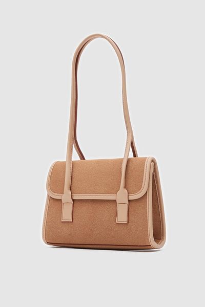 Shule Bags Τσάντα ώμου Mioni Suede Καφέ