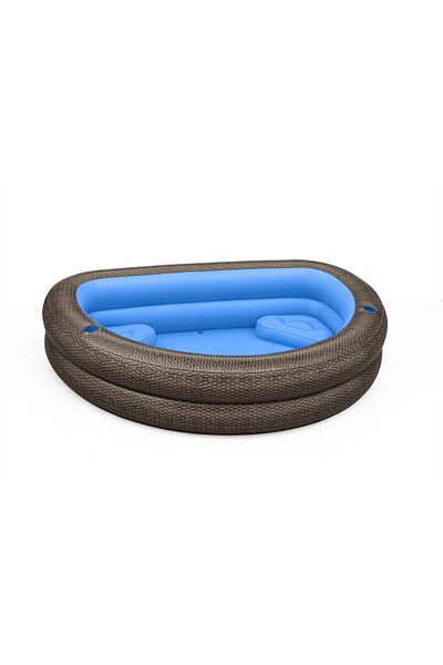 BESTWAY Family Pool Tru Print Wicker 231x178x53centimeters