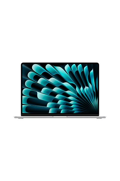 Apple ماك بوك اير 15 بوصة: شريحة Apple M3، وحدة معالجة مركزية 8 أنوية ووحدة معالجة رسومية 10 أنوية، 16 جيجابايت، 512 جيجابايت SSD - فضي