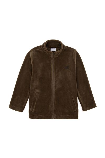 U.S. Polo Assn. Boy's Khaki Zippered Fleece Sweatshirt 50293545 -Vr027