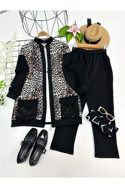 YEDİLALE Payet Pocket Leopard Suit