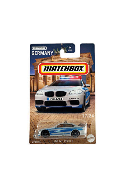 Matchbox 1/64 Ölçek Germany Temalı Uzun Kart Araçlar HVV38 BMW M5 Police