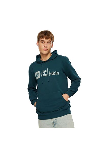 Jack Wolfskin سويت شيرت رجالي باللون الأخضر - بغطاء للرأس بغطاء للرأس من Arthur