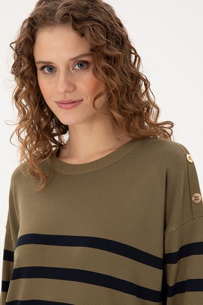 U.S. Polo Assn. Women's Khaki Crew Neck Sweater 50297070 -Vr027