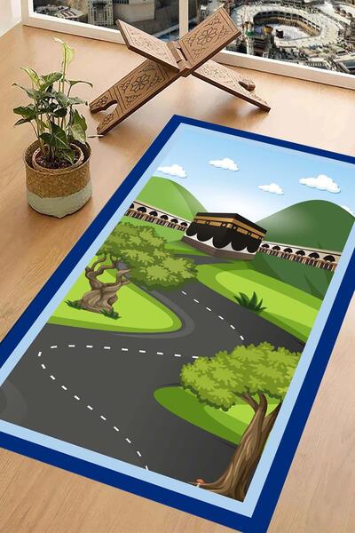 Carmine Carpet Digital Printed Washable Non-Slip Base Children's Prayer Mat