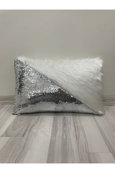 YILMAZHOME Sequin Plush Rectangular Triangle Throw Pillow Cover