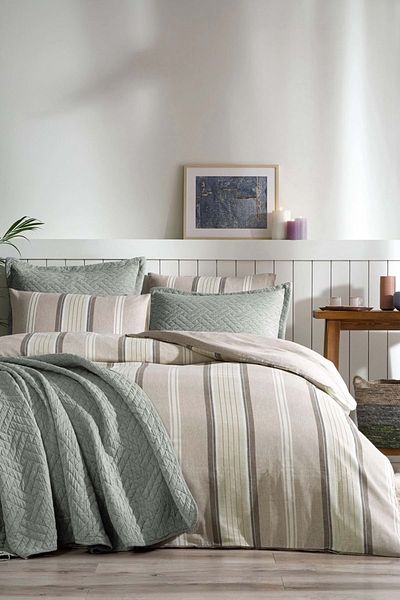 Özdilek Ozdilek Calista 7 Piece Bridal Set with Bed Linen (Cotton) - Green