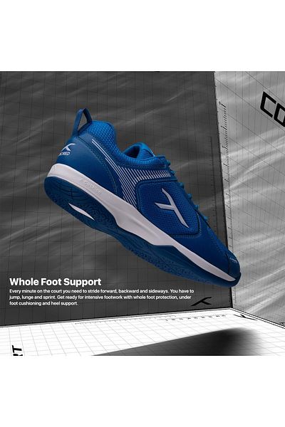 Hundred Court Star Non-marking Professional Badminton Shoes For Men (BLUE/WHITE, EU 45/UK 11/US 12)