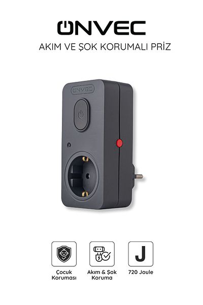 ONVEC 720 Joule Anthracite Gray Socket - Basic with Switch and Shock Protection