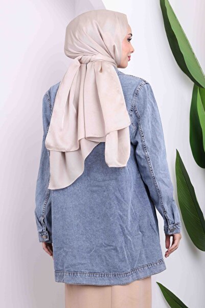 İmajButik Μπλε τζιν μπουφάν με πέτρινη λεπτομέρεια