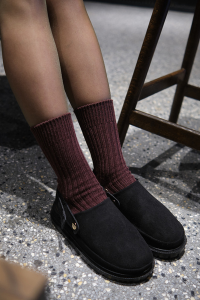 Bolero Șosete de damă din lână Merino Claret Red