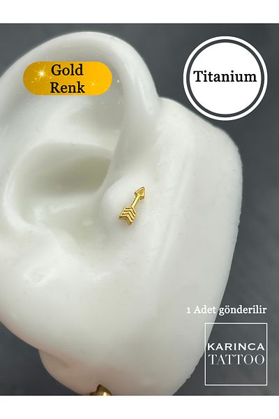 Karınca Piercing Eros Arrow Minimal Titanium Piercing Premium Forward Helix Flat Conch Nose Ear Small Tragus Earrings