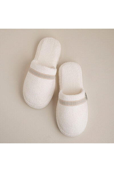 Chakra Derin Unisex Terlik Ekru/Yeşil