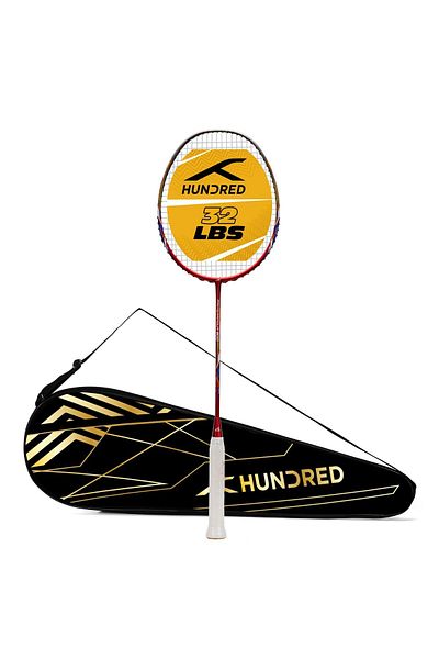 Hundred PRIMEARMOUR 800 Carbon Fibre Strung Badminton Racket with Full Racket Cover