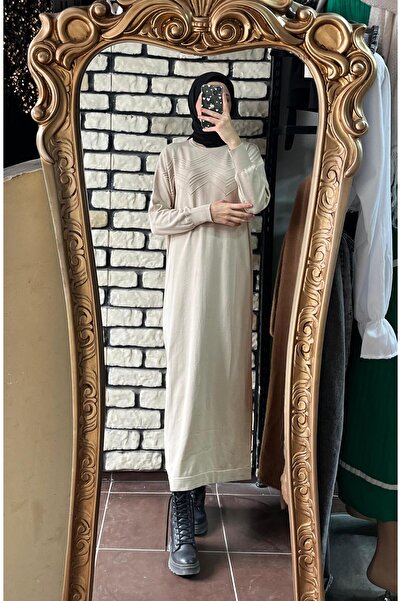 Mintaş Self Print Long Knitwear Dress