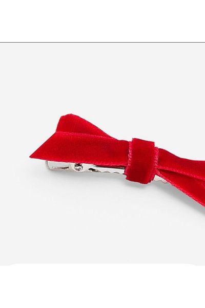 By G Tasarım Red Velvet Ribbon Buckle Set / Side Buckle (Piece of 2)