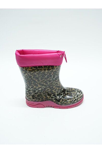EYMEN SHOES LEOPAR DESENLİ GÜNLÜK YÜKSEK BOĞAZLI KIZ ÇOCUK  YAĞMUR BOT, LEOPAR (LADİK)