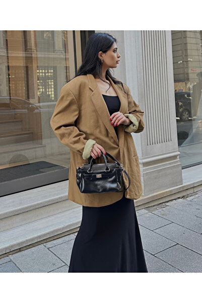 ALTUDA Moss Color Women's Crossbody Bag with Lock Detail