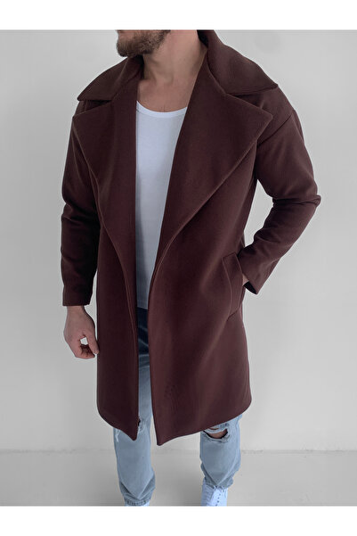 NO1 KONSEPT Καφέ Άνετο Παλτό Premium Stamp