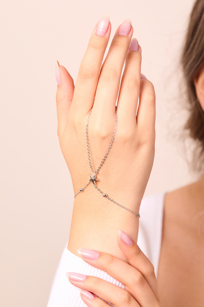 Elika Silver سلسلة كرة نسائية على شكل نجمة موديل Şahmeran